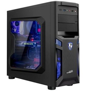 Sentey-Gaming-Computer-Case-Gs-6011-Blade-Transparent-Side-Panel-1-X-USB-30-1-X-USB-20-Hd-Audiomic-Removable-Bays-35-and-25-2-X-12cm-Blue-Led-Fan-Cooler-Cable-Management-Air-Filter-on-the-Bottom-Remov-0