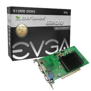EVGA GeForce 6200 512 MB DDR2 PCI 2.1 VGA/DVI-I/S-Video Graphics Card, 512-P1-N402-LR